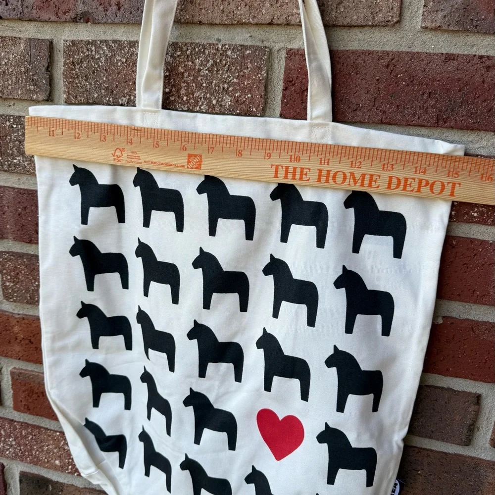 IKEA Cream and Black CanvasTote Bag - Picture 3 of 8